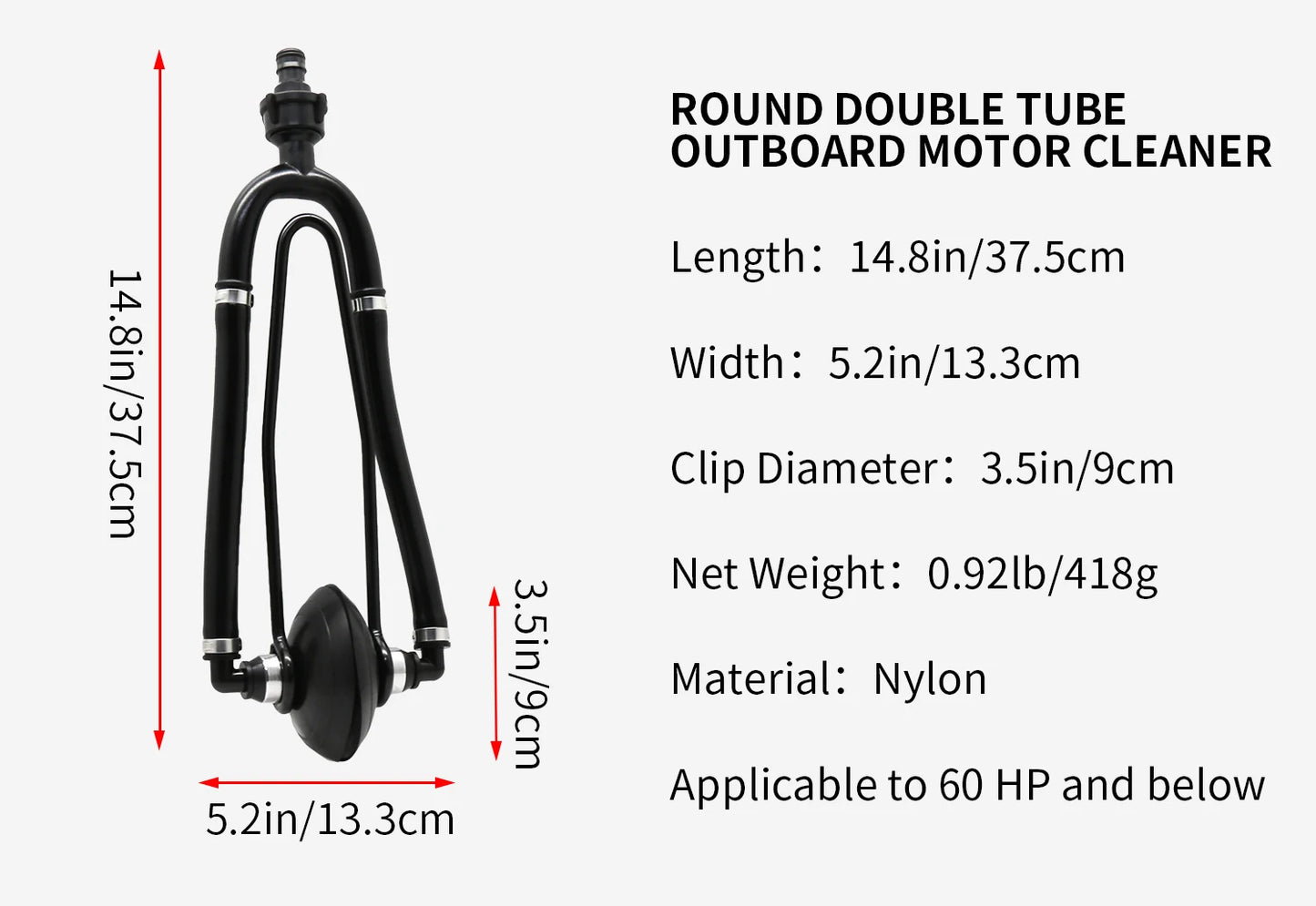 1PCS KOETSU Marine Universal Rectangular Outboard Motor Water Flusher Boat Ear Muff Engine Flusher for Marine Boat