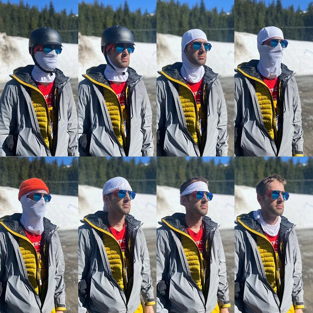 Face Mask UV Protection Windproof Thermal Ice Silk Neck Gaiter for Men Women Outdoor Sports Motorcycle Ski Face Cover Protector