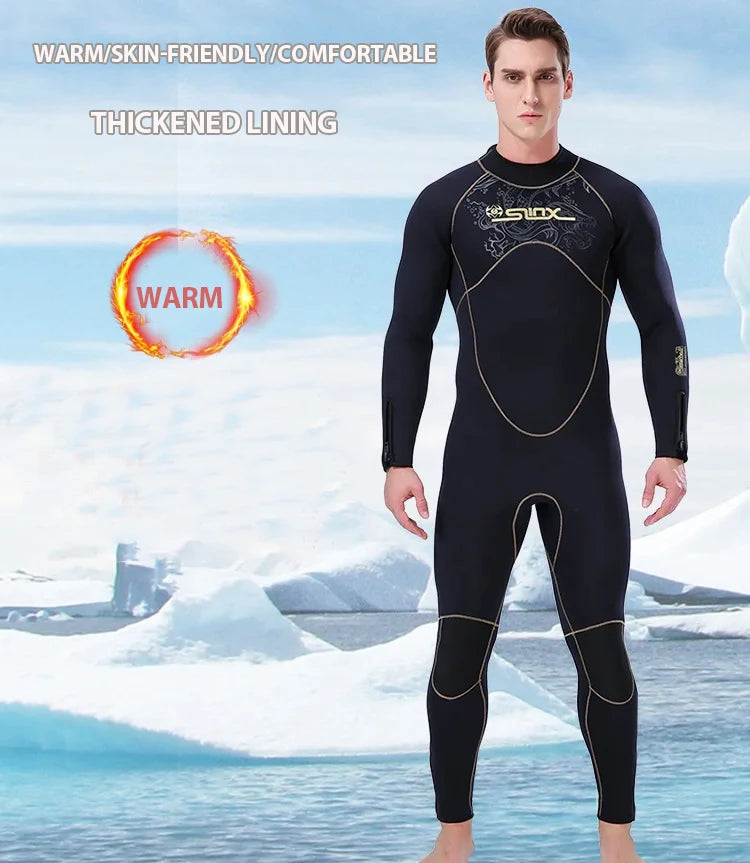 5mm Men's Wetsuit Thicken Long Sleeve Diving Clothing Sub Fishing Neoprene Surf Snorkeling Swimwear Sailing Suit Beach Equipment