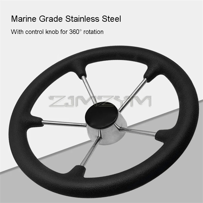 11" 13.5 " Marine Stainless Steel Boat Steering Wheel For Yacht with Black Foam Grip Boat Accessories