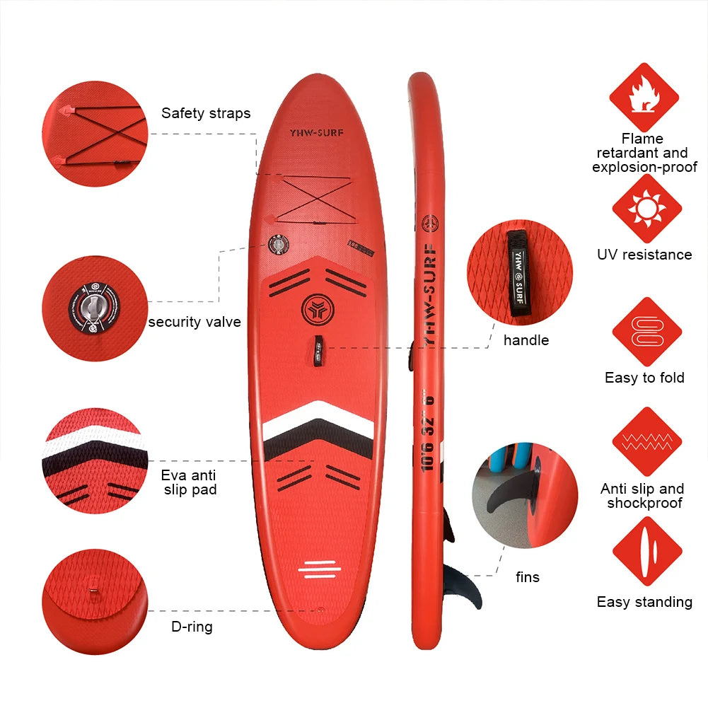 Inflatable Paddle Board Stand Up with Pump PVC Sup Board SUP Paddleboard Water Sports Paddle Board Outdoor Surfing Accessories