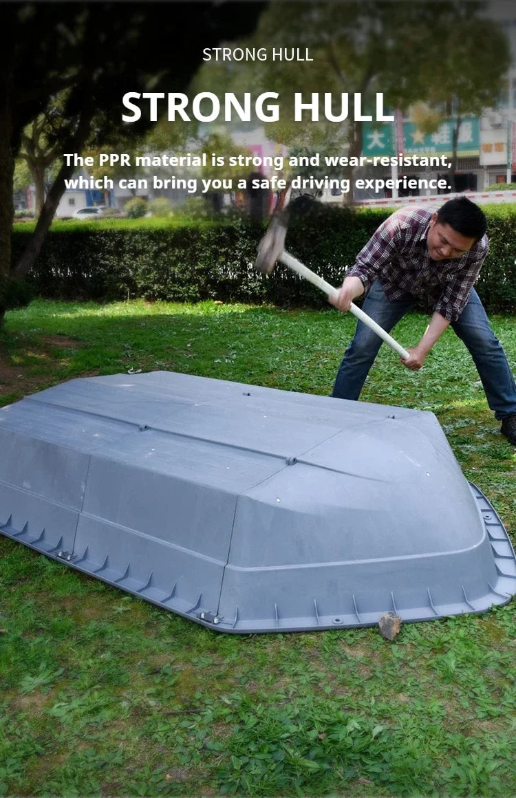 Modular PPR Folding Boat w/Silicone Seals & Air Bow Outboard-Ready Fishing Skiff w/Stainless Hardware Leak-Proof Assembly Craft