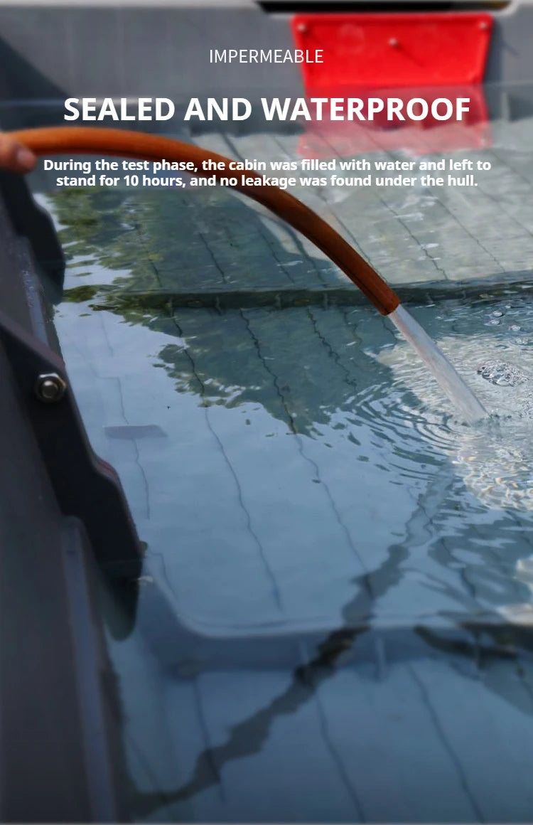 Modular PPR Folding Boat w/Silicone Seals & Air Bow Outboard-Ready Fishing Skiff w/Stainless Hardware Leak-Proof Assembly Craft