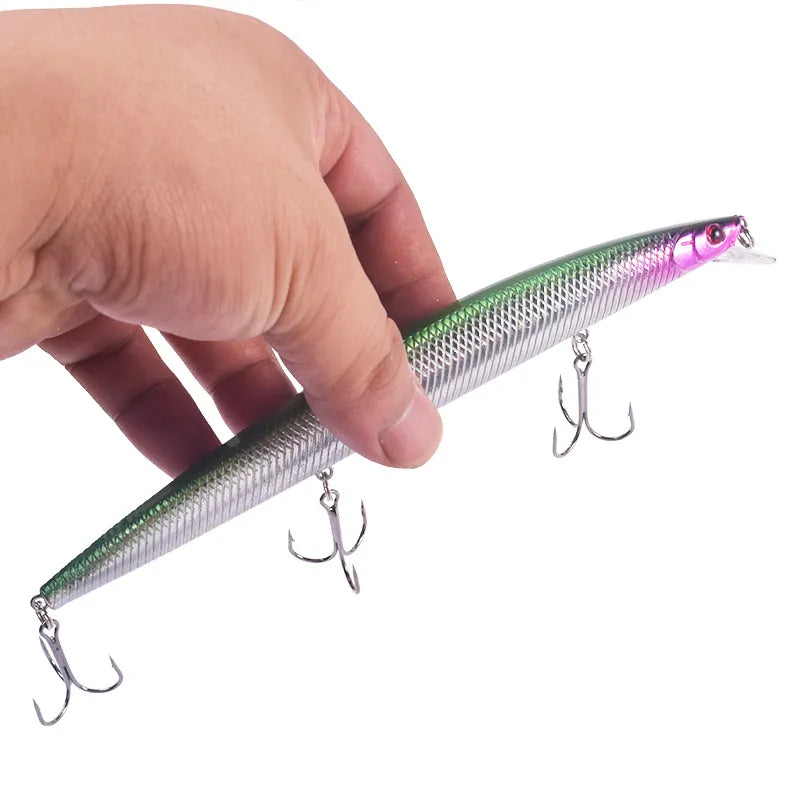 1 Pcs Floating Minnow Sea Fishing Lure 18cm 24g Trolling Big Wobblers Plastic Artificial Hard Bait Crankbaits Bass Pesca Tackle
