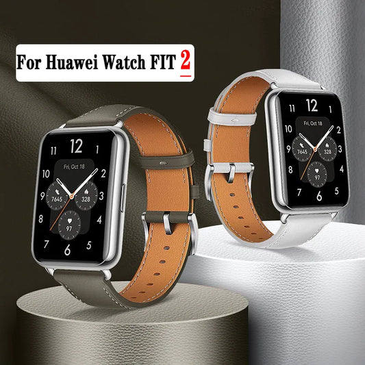 Pulseira de substituição para huawei watch fit 2, pulseira retrô de couro genuíno para huawei fit2, acessórios