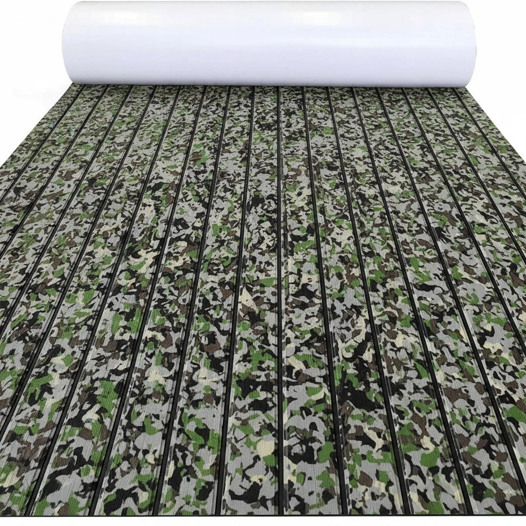 KXKZREN-2400x450mm EVA Foam Faux Teak Decking Sheet Marine Boat Flooring Sea Deck Yacht Mat Self-adhesive Kayak RV Non-slip Pad