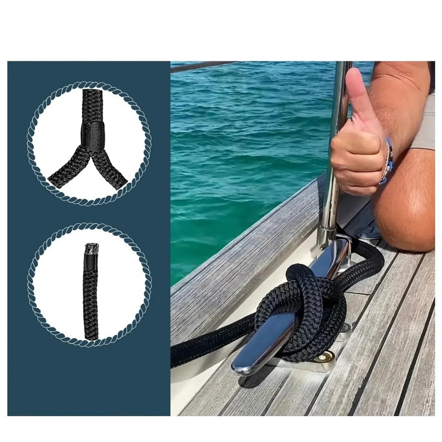 Marine Dock Rope Nylon Docking Line Marine Mooring Lines Rope Strong Boat Accessories Ship Anchor Rope Sailboat Traction