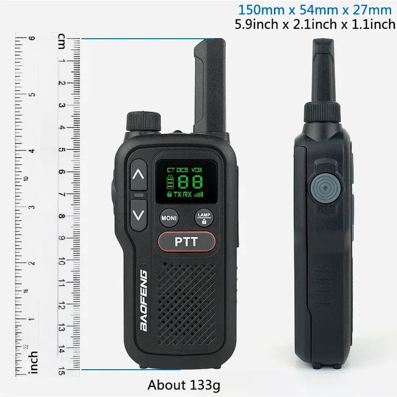 Baofeng BF-T18 Walkie Talkie Mini  Micro USB Charge 2-PTT Bottom UHF 400-470MHz 16 Channels Long Range Kids Gift Two Way Radios