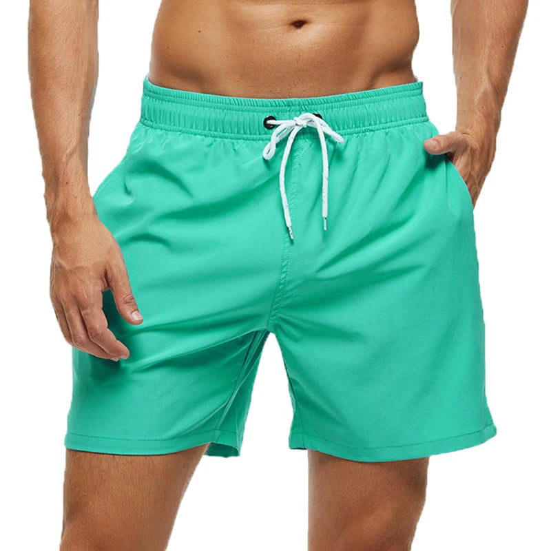 Escatch 2025 Hot Sale Swimming Shorts Men Quick Dry Solid Color Pocket Shorts Para Hombre Gym Breathable Mesh Liner Sportswear ﻿