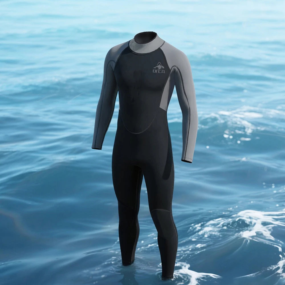 3MM Wetsuits Men Neoprene Diving Surfing Swimming Full Suits Cold Water Keep Warm Zipper Water Sports Full Diver Suit