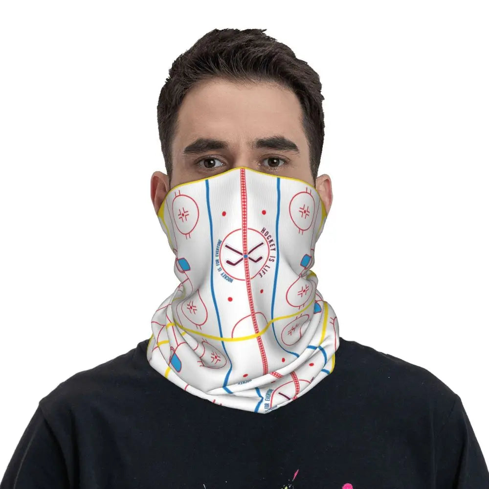 Hockey Is Life Rink Bandana Neck Cover Printed Mask Scarf Warm Balaclava Outdoor Sports Unisex Adult Winter