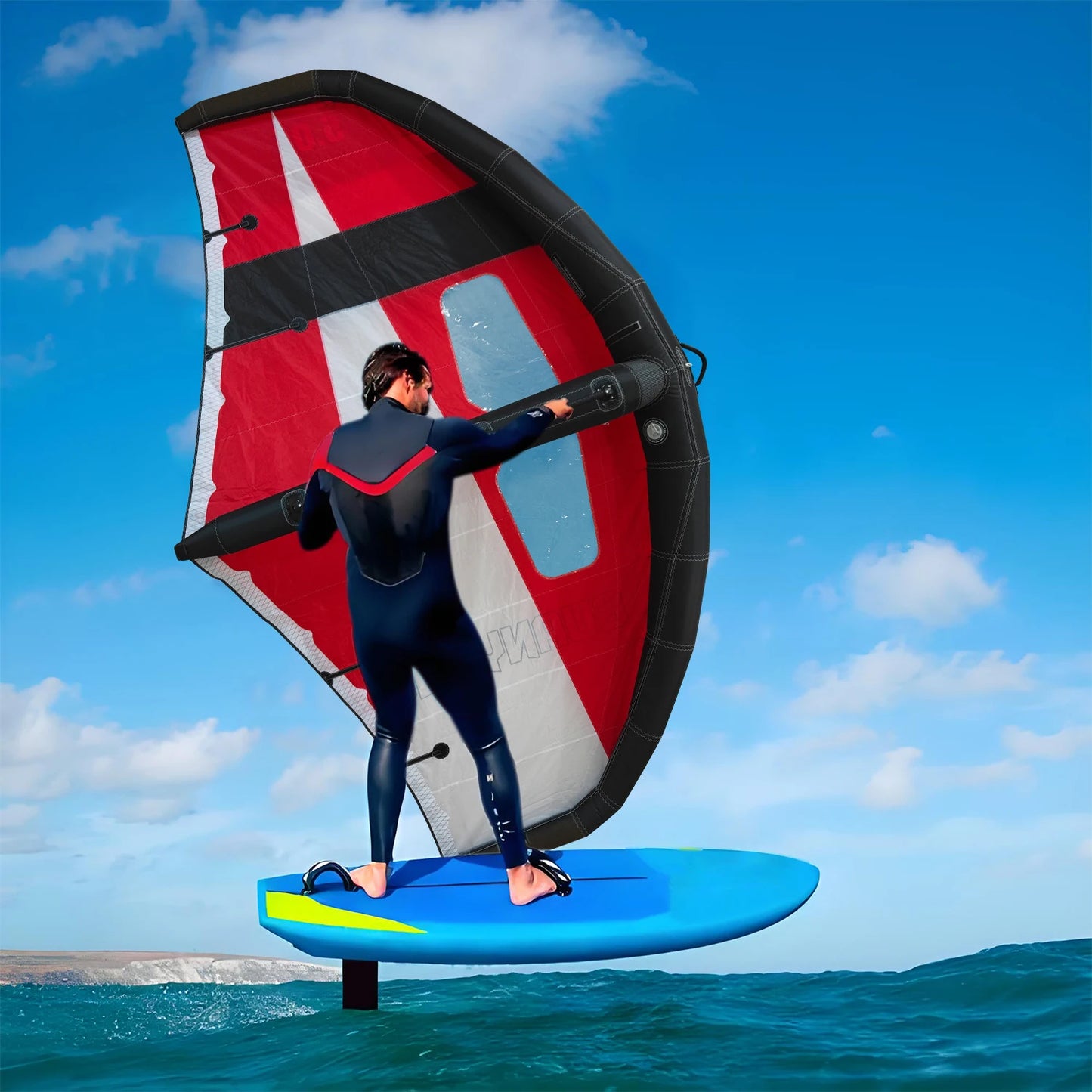 2026 Hot Sale 5M Carbon Handle Hard Inflatable Wing Foiling Favorite Surf Hydrofoil Windsurf Kite Wind Surfer Board Sail Factory