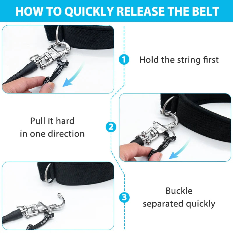 Adjustable Quick Release Waist Rope 10FT Hydrofoil Surf Waist Belt Coiled Leash For Wing Board Rope Surfboard Accessory