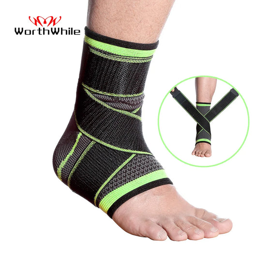 Vale a pena 1 pc esportes tornozelo cinta compressão mangas suporte 3d tecer bandagem elástica pé equipamento de proteção ginásio fitness