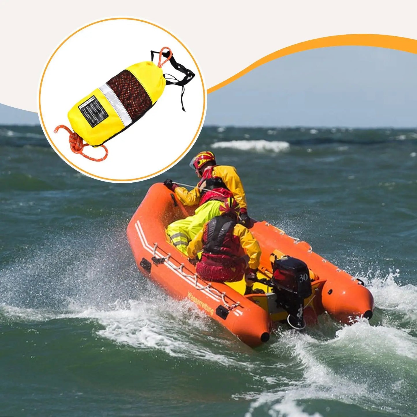 Water Throw Bag Boat Rope Floating Throwing Rope Throwing Line for Rafting Ice Fishing Canoeing Buoyant Dinghy Boating