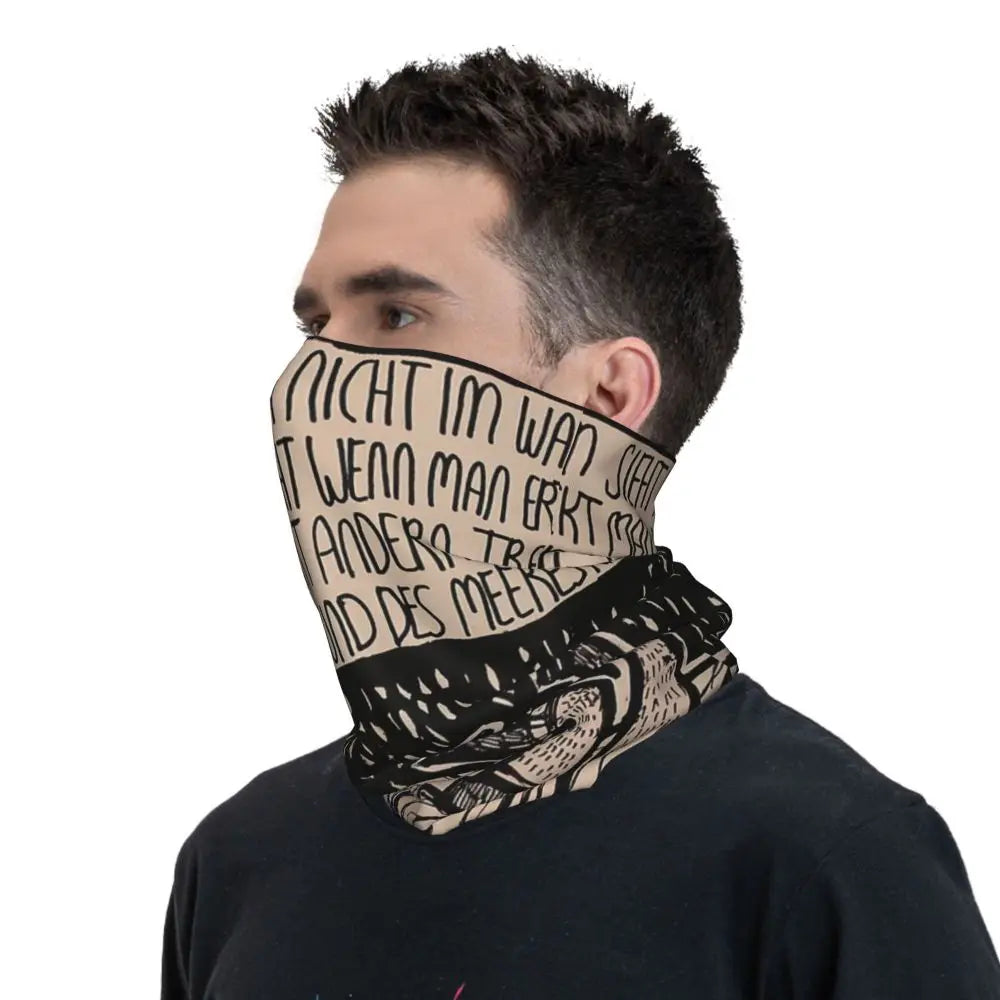 Till Lindemann Poem Bandana Neck Cover Printed Wrap Scarf Warm Balaclava Outdoor Sports Unisex Adult Winter