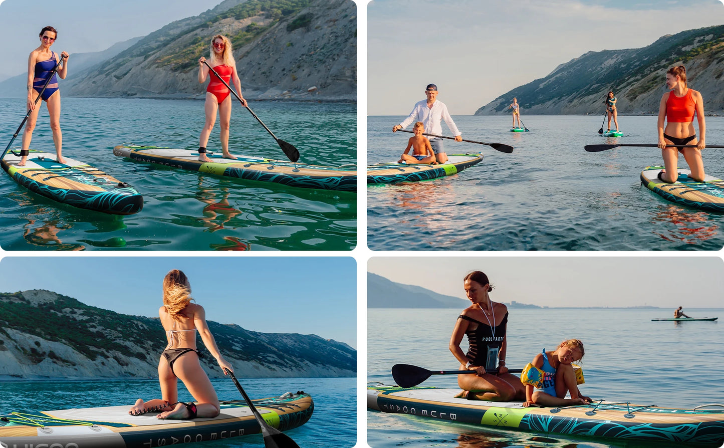 Myboat Waterproof  Extra Wide Inflatable Paddle Board 11'6''x35''x6''Adult Standing Style Aquatic Fishing With Accessories SUP