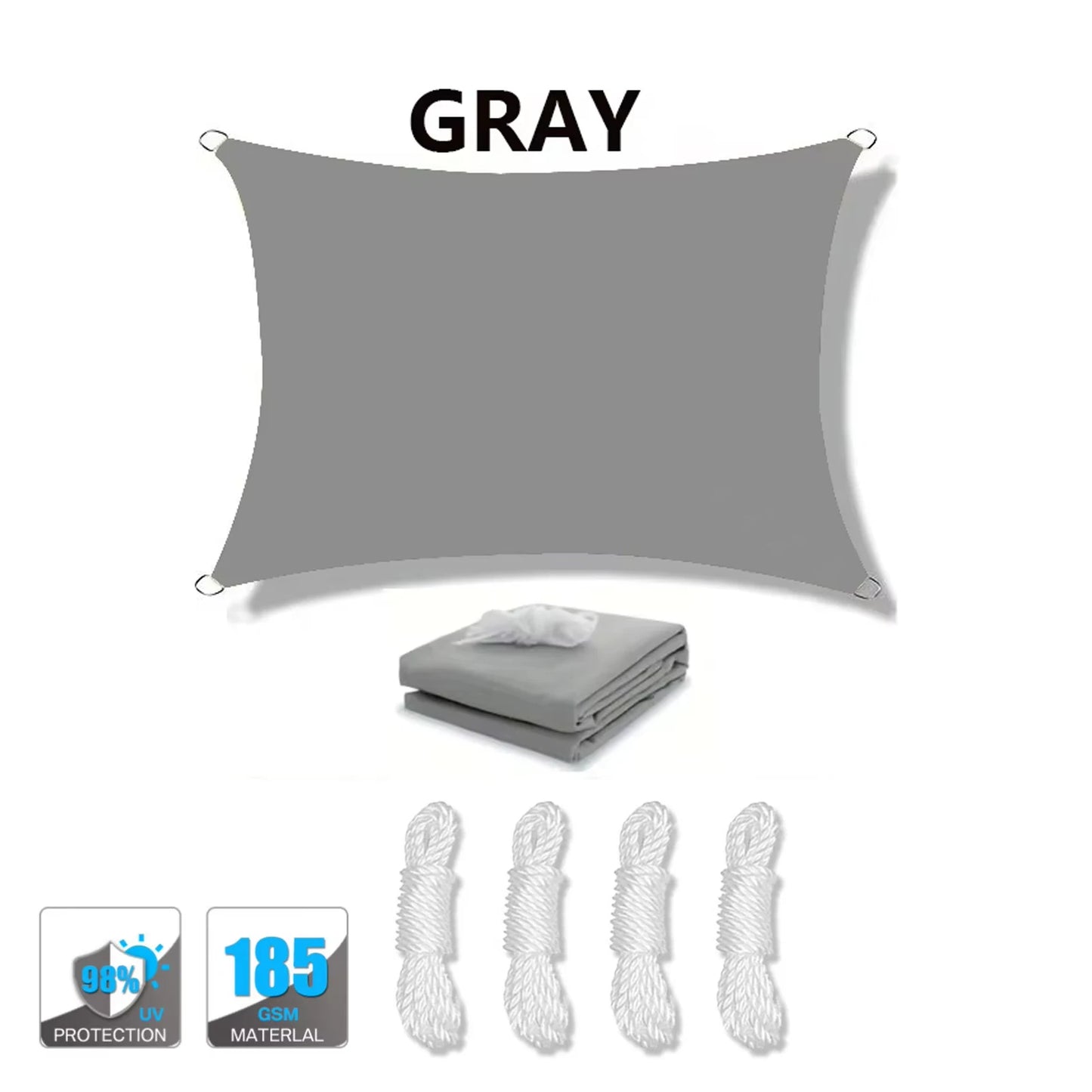 95% UV Block Waterproof Sun Shade Sail - High-Density Breathable Canopy for Patio Garden Pool Backyard, Windproof with Stainless