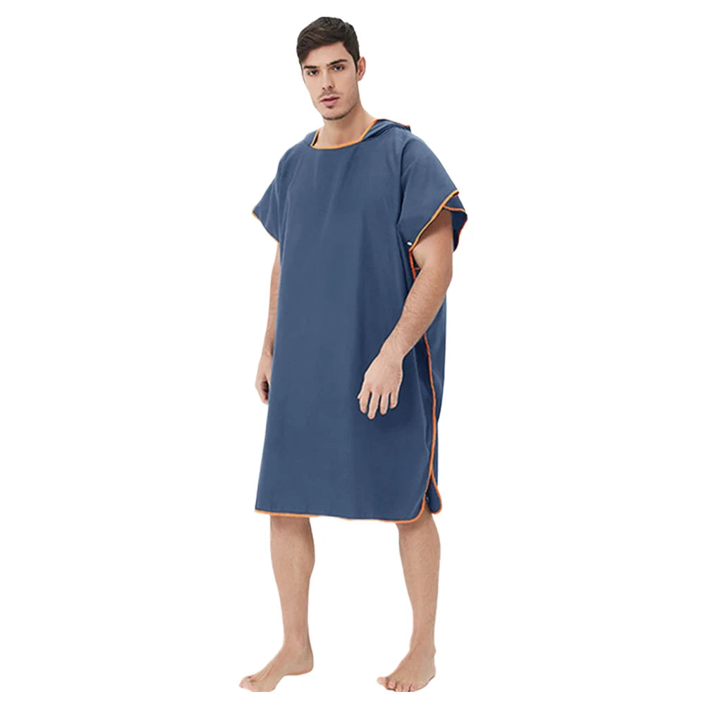 Unisex Surf Poncho Quick Dry Microfiber Bathrobe Poncho Surfer Robe Surf Hooded Towel for Surfing Swimming Diving