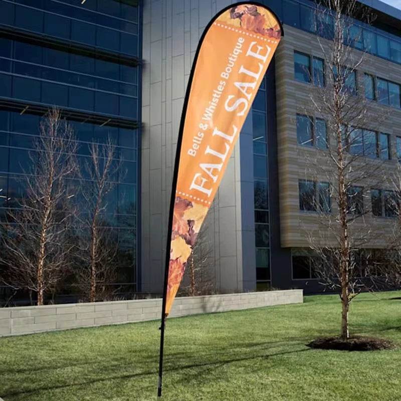 Custom Printing Outdoor Promotional Tear Drop Flags Banner Advertising Business Wind Flying Beach Teardrop Nobori Feather Flag