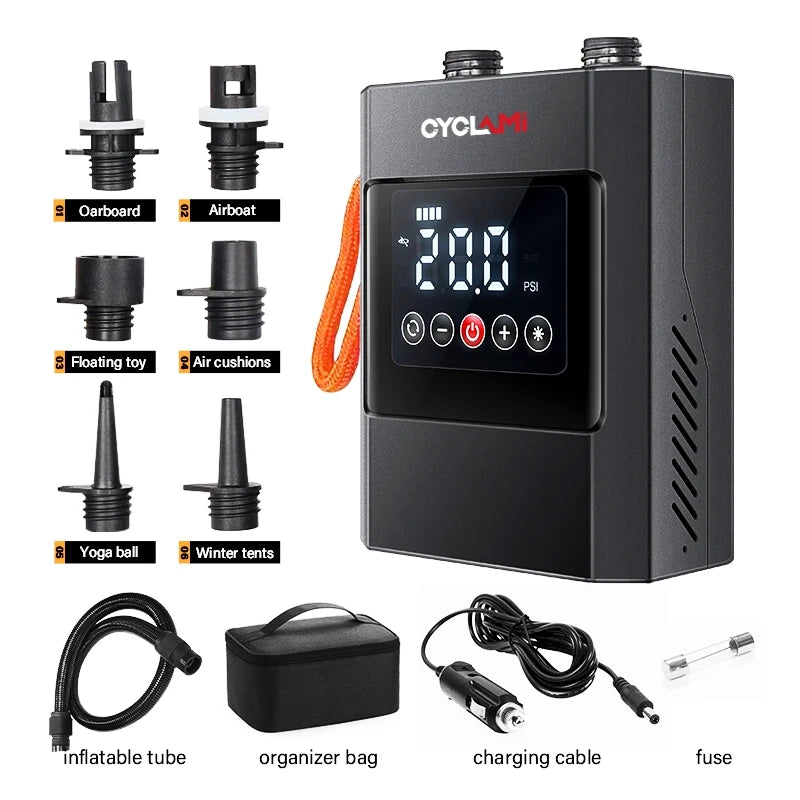 20PSI SUP Pump Stand-Up Paddle Rechargeable Inflatable PVC Boat Kayak Accessories for Stand Board Surfing Kite Tent Mattress