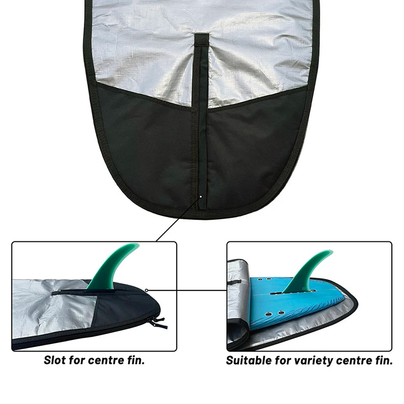 Waterproof Surfboard Bag for SUP/Longboard/Skimboard/Paddleboard - Heavy-Duty Cover with Adjustable Padded Strap, Portable Surf
