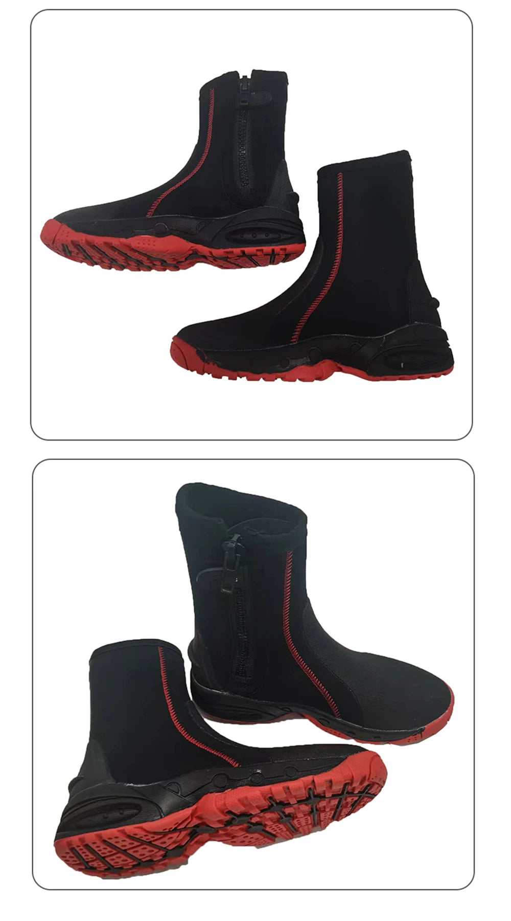 5mm Neoprene Durable Water Diving Boots with Chloroprene Rubber Shoelaces And Zippers for Warmth And Anti-Slip Short Boot
