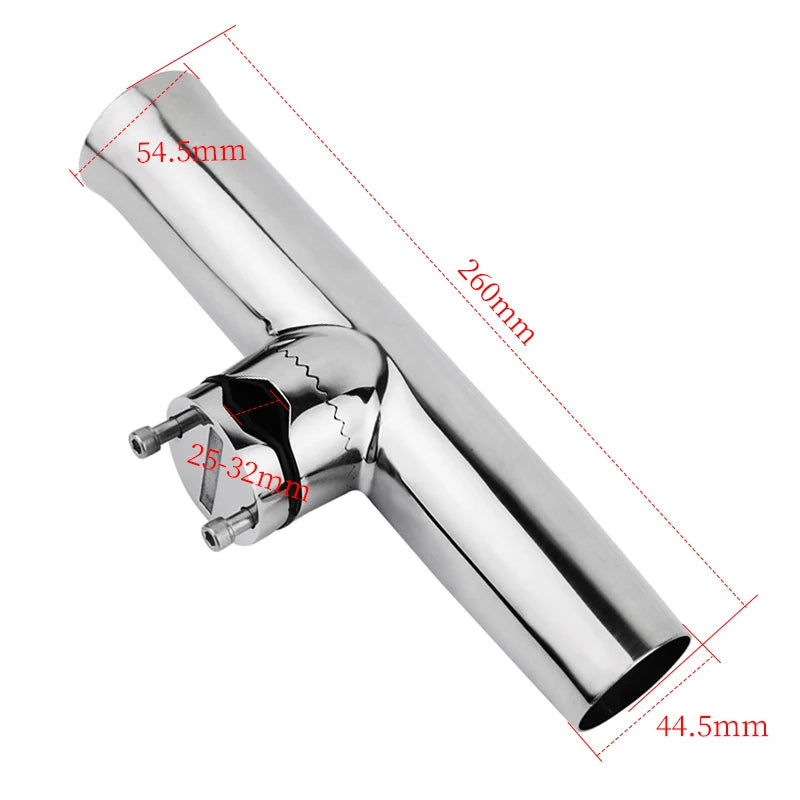 Marine Adjustable Fishing Rod Holder Stainless Steel 360 Degrees Rotation Clamp-on Rail 19-26mm/25-32mm/32-50mm Boat Accessories