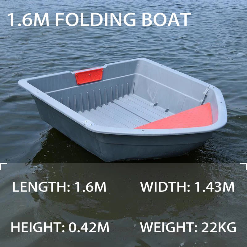 Modular PPR Folding Boat w/Silicone Seals & Air Bow Outboard-Ready Fishing Skiff w/Stainless Hardware Leak-Proof Assembly Craft