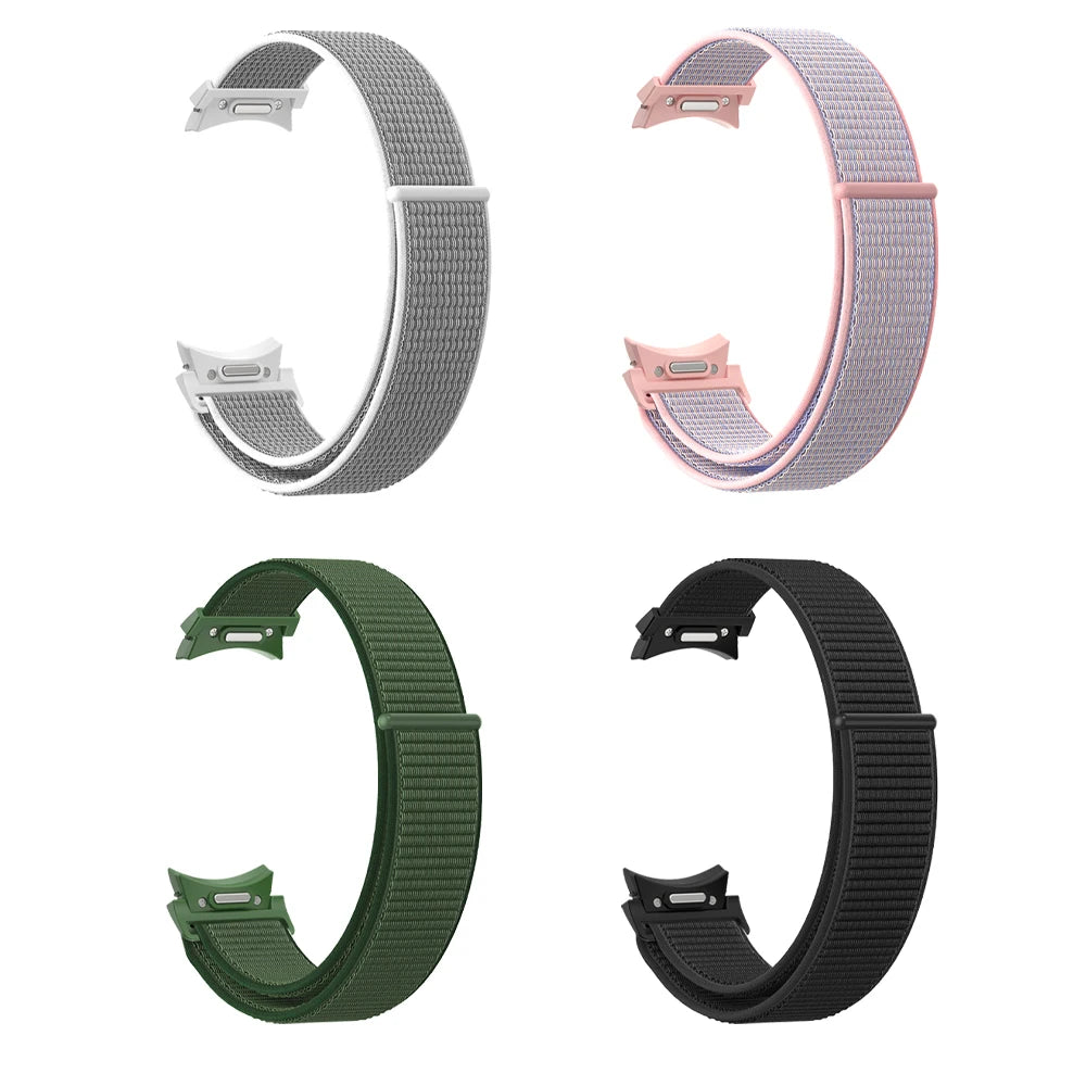 Pulseira de tecido para samsung galaxy watch 6classic 47mm 43mm 6 5 4 40mm 44mm ajuste rápido pulseira de extremidade curvada para galaxy 5pro 45mm 4classic