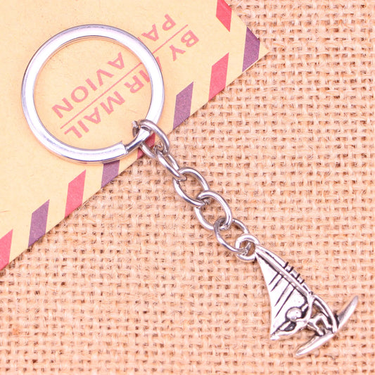 New Keychain 26x16mm Windsurfer Windsurfing Sailing Pendants DIY Men Jewelry Car Key Chain Ring Holder Souvenir For Gift