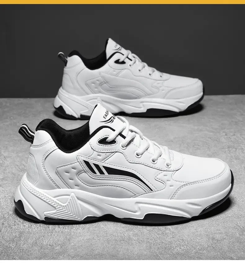 SYTK PU Leather Sneakers Men Casual Shoes Sports Boys Pure Black Plus Big Size 47 48 Tenis Masculino Shoes