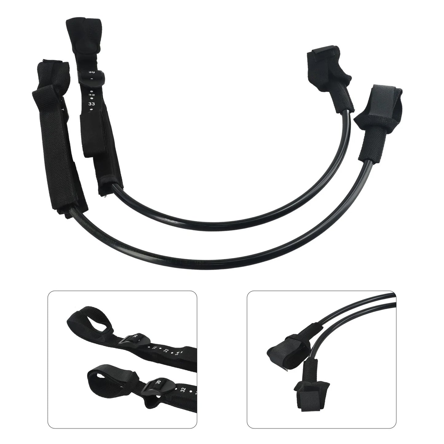 NonSlip Adjustable Windsurfing Harness Line 2 Pieces Heavy Duty PU Material Suitable for Windsurf and Surfing Gear Replacement