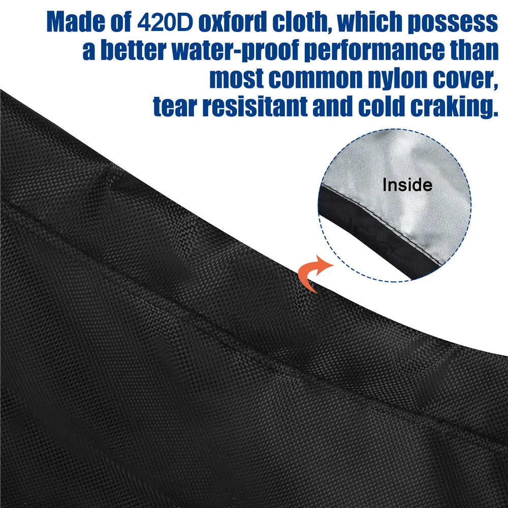 Outboard Motor Cover 420D Waterproof Boat Motor Cover 0-350HP UV-Proof Black boat marine engine cover for Boat motors