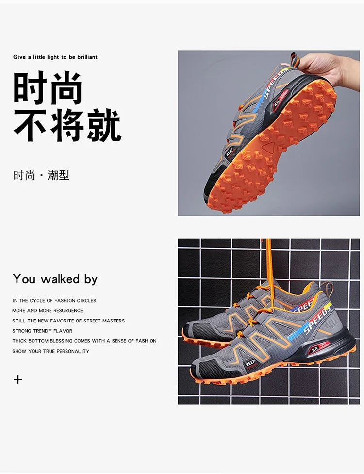New Outdoor Hiking Shoes for Men Anti Slip and Waterproof Hiking Sports Shoes, Hiking Travel Shoes for Men Road Running Shoes
