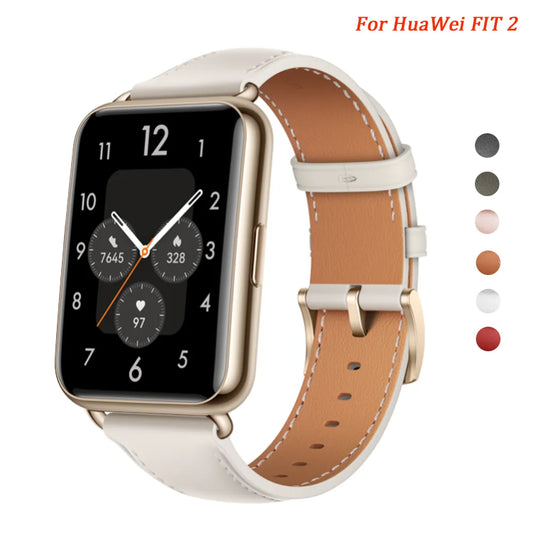 Pulseira de couro para huawei relógio ajuste 2 cinta smartwatch substituição esporte pulseira correa huawei relógio ajuste 2 acessórios