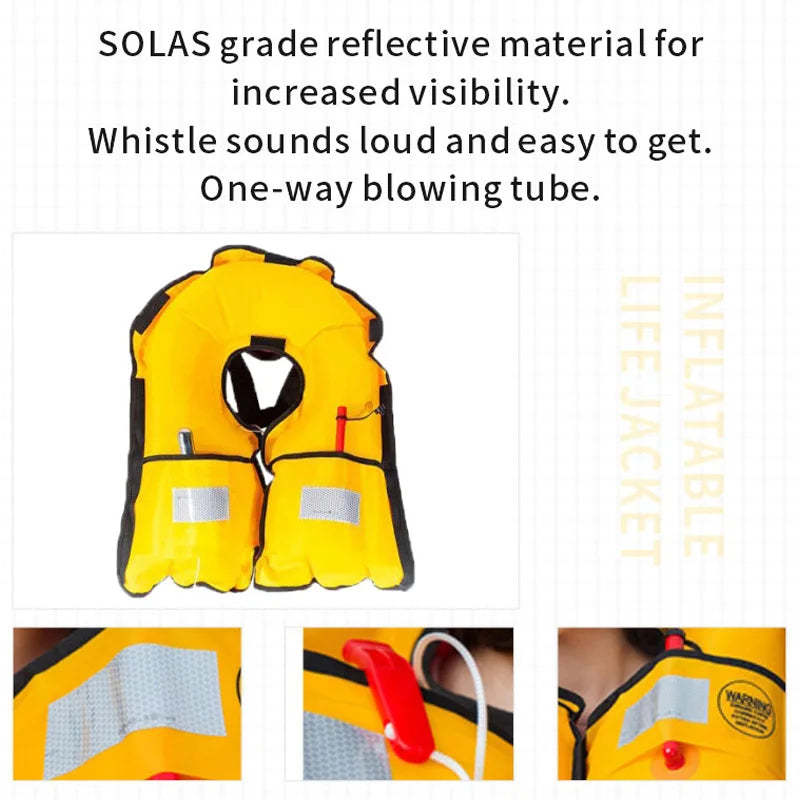 New Auto Self-inflatable Life Vests Manual Boating Life Jackets Adult PFD 150N for Water Sports Fishing Rafting Accessories