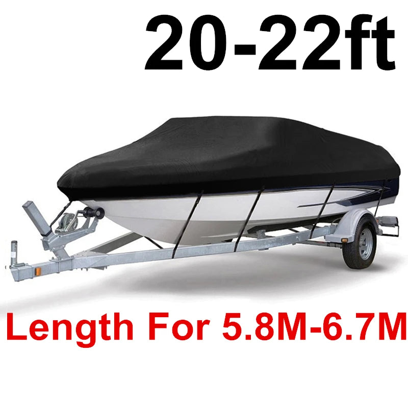 Boat Cover Rain Waterproof Fishing Universal Ski Bass Speedboat V-Shape Boat Cover Marine Boat Accessories Boat Equipment 16ft