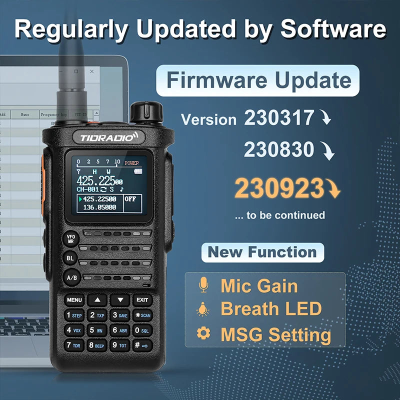 2PCS TIDRADIO 2nd Gen H8 Walkie Talkie Long Range Professional Radio Connection APP Wireless Programming Portable Radio GMRS