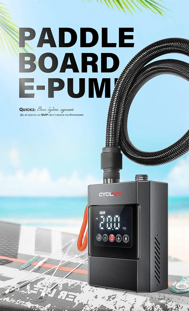 20PSI SUP Pump Stand-Up Paddle Rechargeable Inflatable PVC Boat Kayak Accessories for Stand Board Surfing Kite Tent Mattress