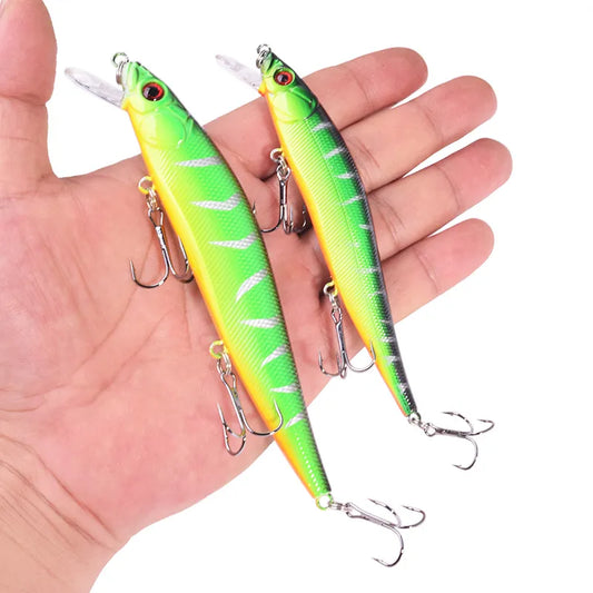 1 pçs flutuante mergulho isca de pesca 14g 23g afundando minnow wobblers isca dura artificial com gancho triplo para baixo pike crankbait