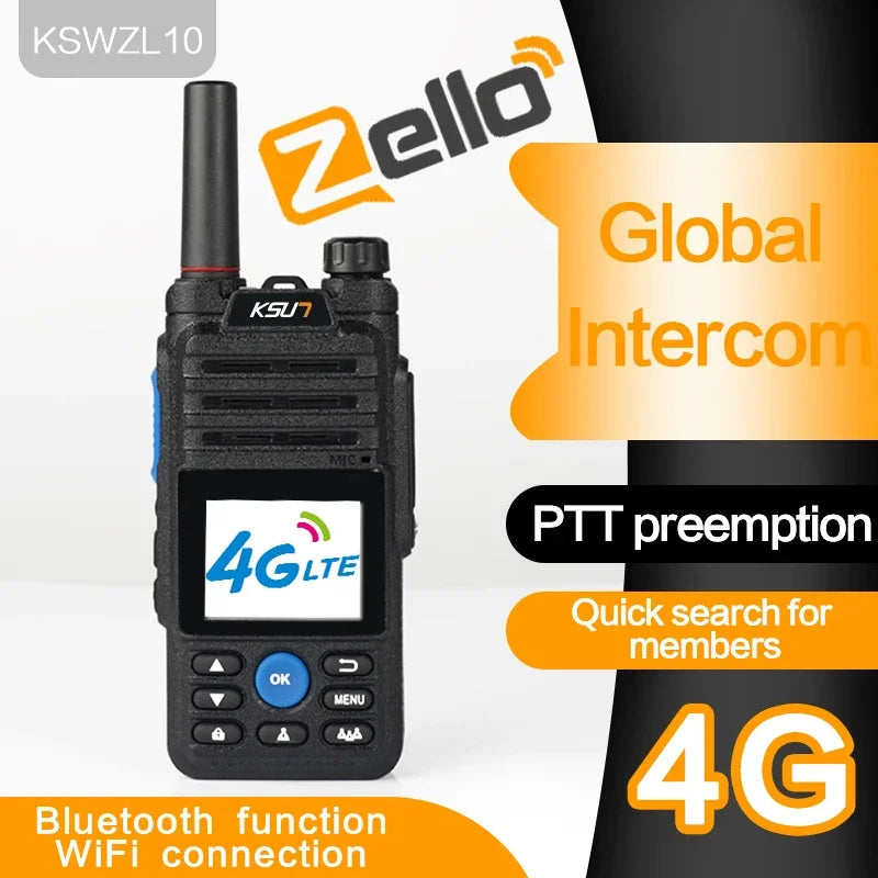 POC two way radio long range 100 km 5000km 200 300 500 1000 3000 5000 mile GPS global 4G WIFI zello sim card walkie talkie phone