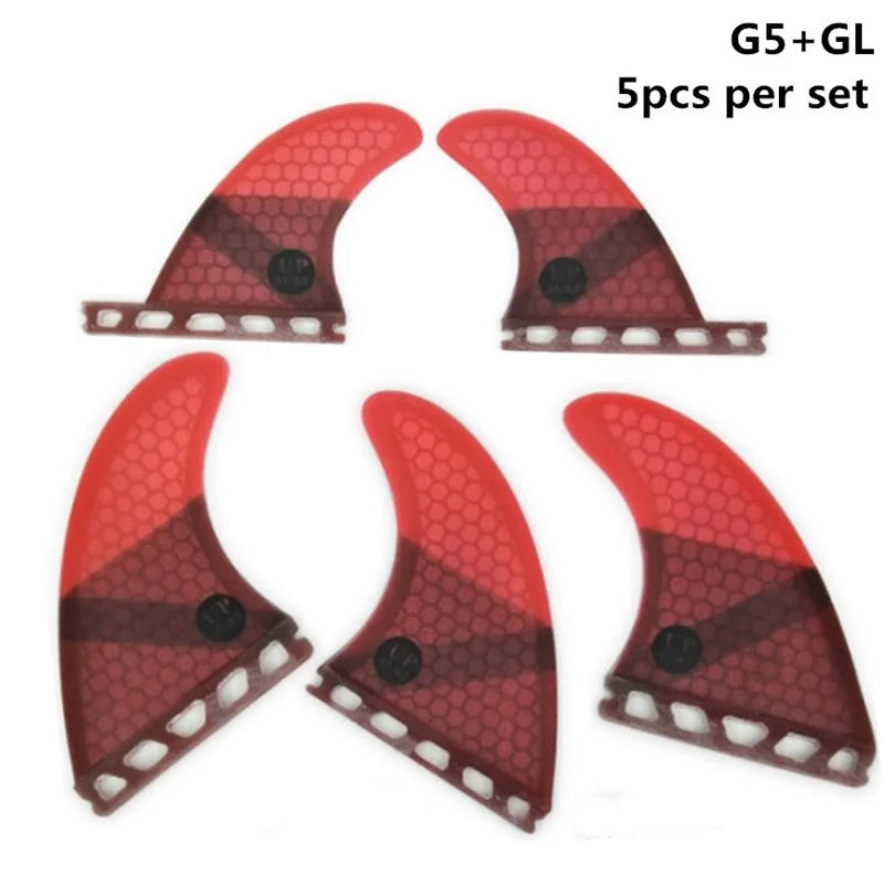 UPSURF FUTURE Surfboard Fin Tri-quad fin set for surfboard, single table, G5+ GL, 4 color, honeycomb fiberglass