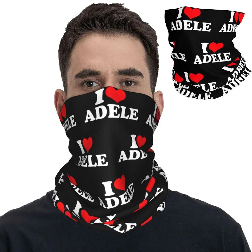 I Love Adele Bandana Neck Cover Printed Face Scarf Multi-use Cycling Scarf Hiking for Men Women Adult Washable