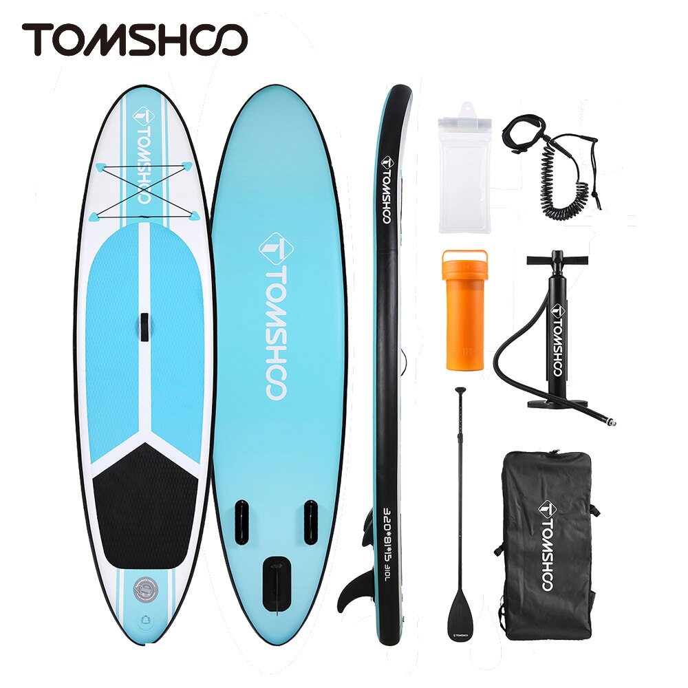 Tomshoo 3.2m sup board inflável sapboard stand up paddle board 6 Polegada grosso sup board esporte aquático surf conjunto bomba sub placa