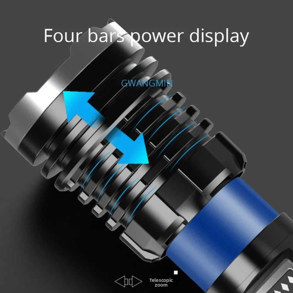 New White Laser Flashlight, High-power Spotlight, Long-range Shooting Outdoor Emergency Long Endurance Strong Bright Flashlight