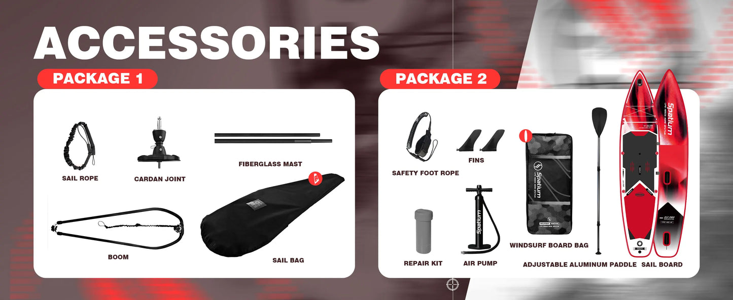 Spatium Inflatable Windsurf Board kite Surfing Supboard Windsurfing Board With Sail For Youth Sup Paddleboard