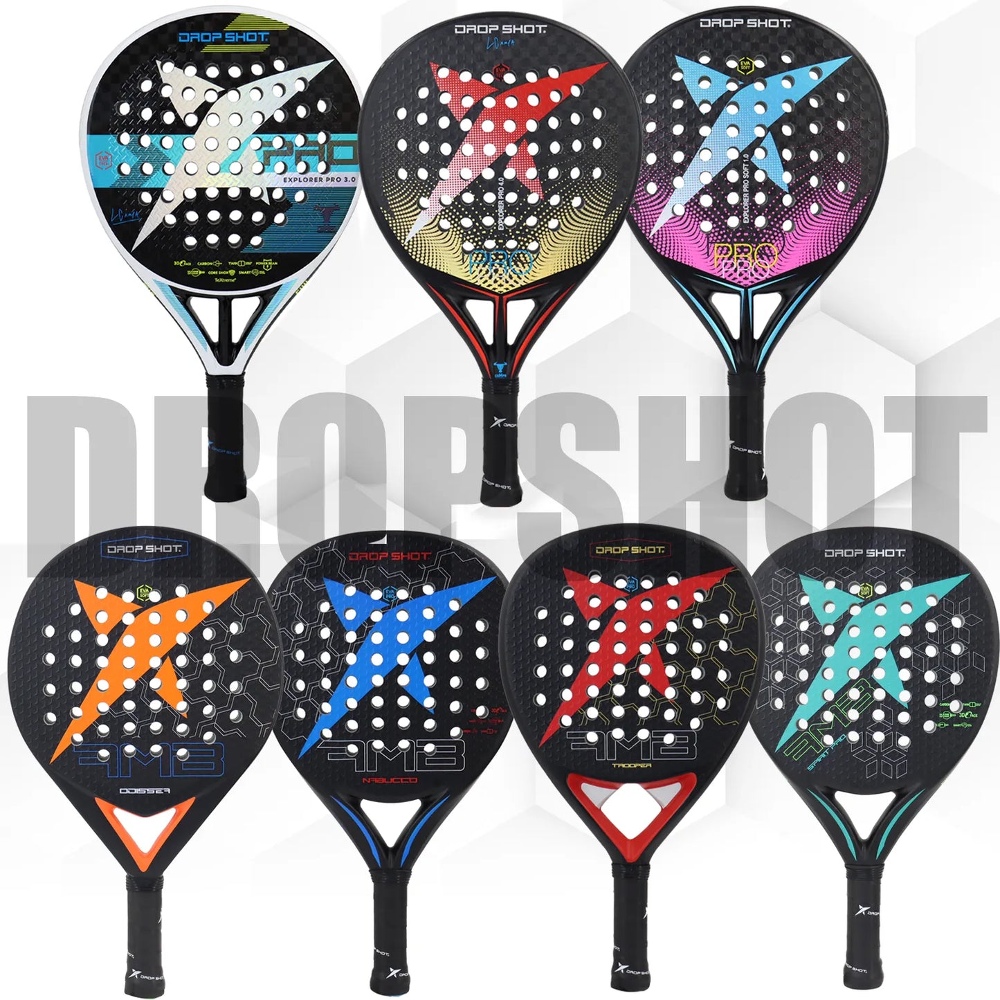 EXPLORER PRO 4.0 Mens Tennis Padel Racket 3K/12K Carbon Fiber EVA Padel Paddle Racket with Cover Bag