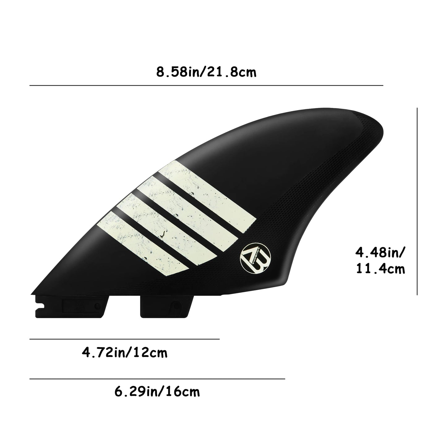 Surfboard Twin Keel Fins (2 Fins) Dual Tab Single Tab Sizes for Longboard Surfboard Funboard