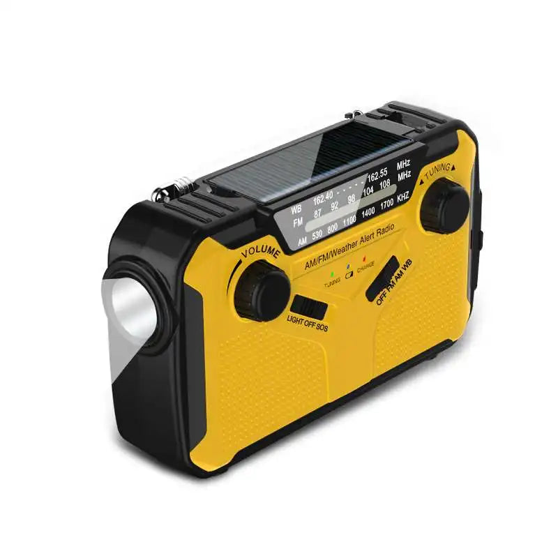 Multifunction Radio Hand Crank Solar USB FM/ AM Radio Emergency Flashlight Power Bank high Quality  4000mAh power bank  Radio